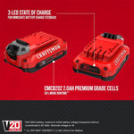 Graphic of CRAFTSMAN Batteries & Chargers highlighting product features