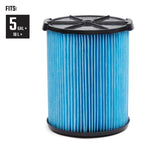 Front of Fine Dust Filter illustrating compatibility with 5-20 Gallon CRAFTSMAN Shop Vacuums 