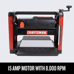 Graphic of CRAFTSMAN Bench & Stationary: Thickness Planers highlighting product features