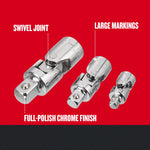 Graphic of CRAFTSMAN Sockets: Universal Joint highlighting product features