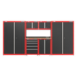 Red CRAFTSMAN Ready to Assemble Garage Storage 13 foot wide suite at 3/4 turn to right