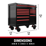 CRAFTSMAN V-Series 41-inch cabinet with dimensions feature call out