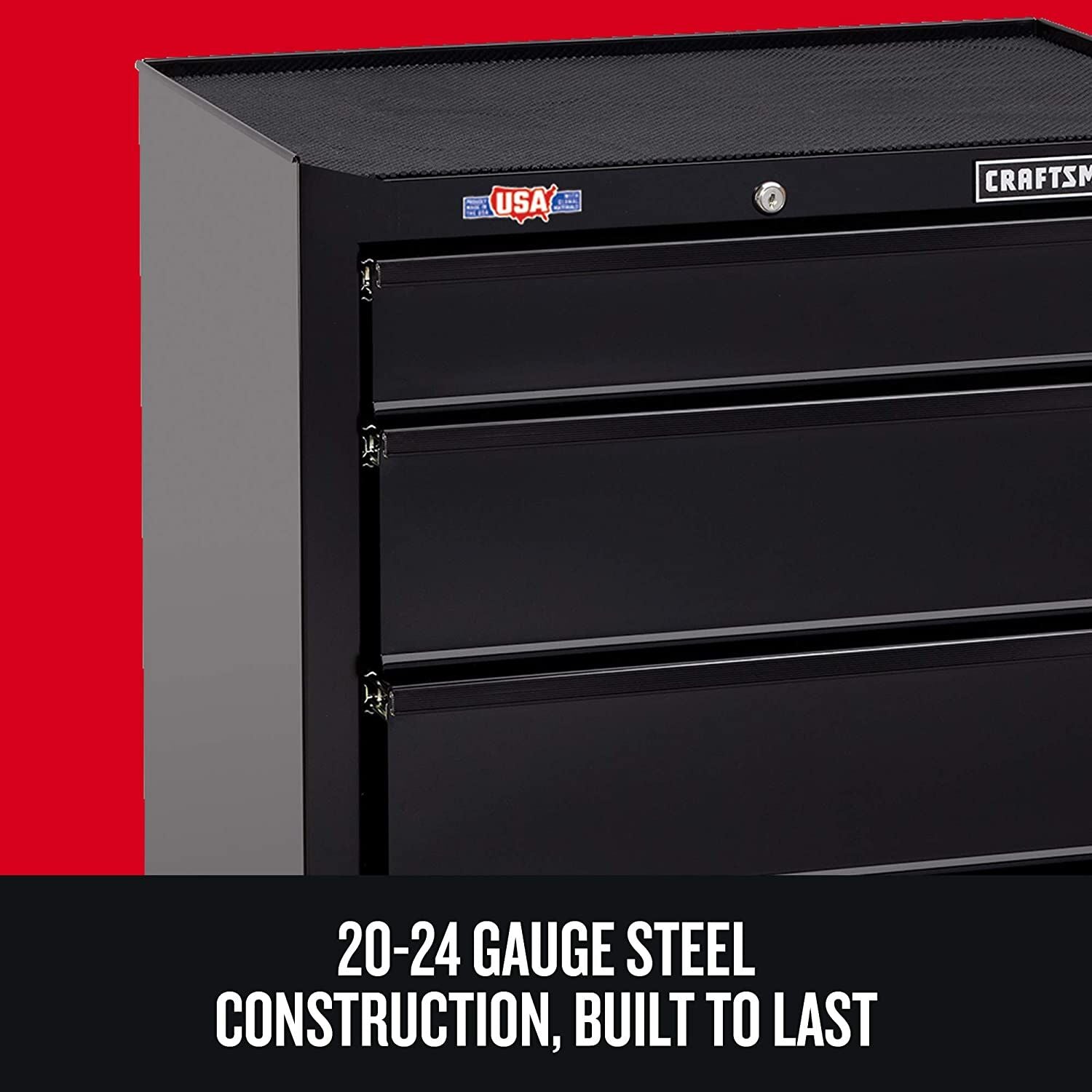 S1000 Series 26 Inch Wide 4 Drawer Rolling Tool Cabinet with Drawer Li CRAFTSMAN