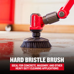V20 Powered Scrubber Hard Bristle Brush Cleaning Garage Floor Graphic