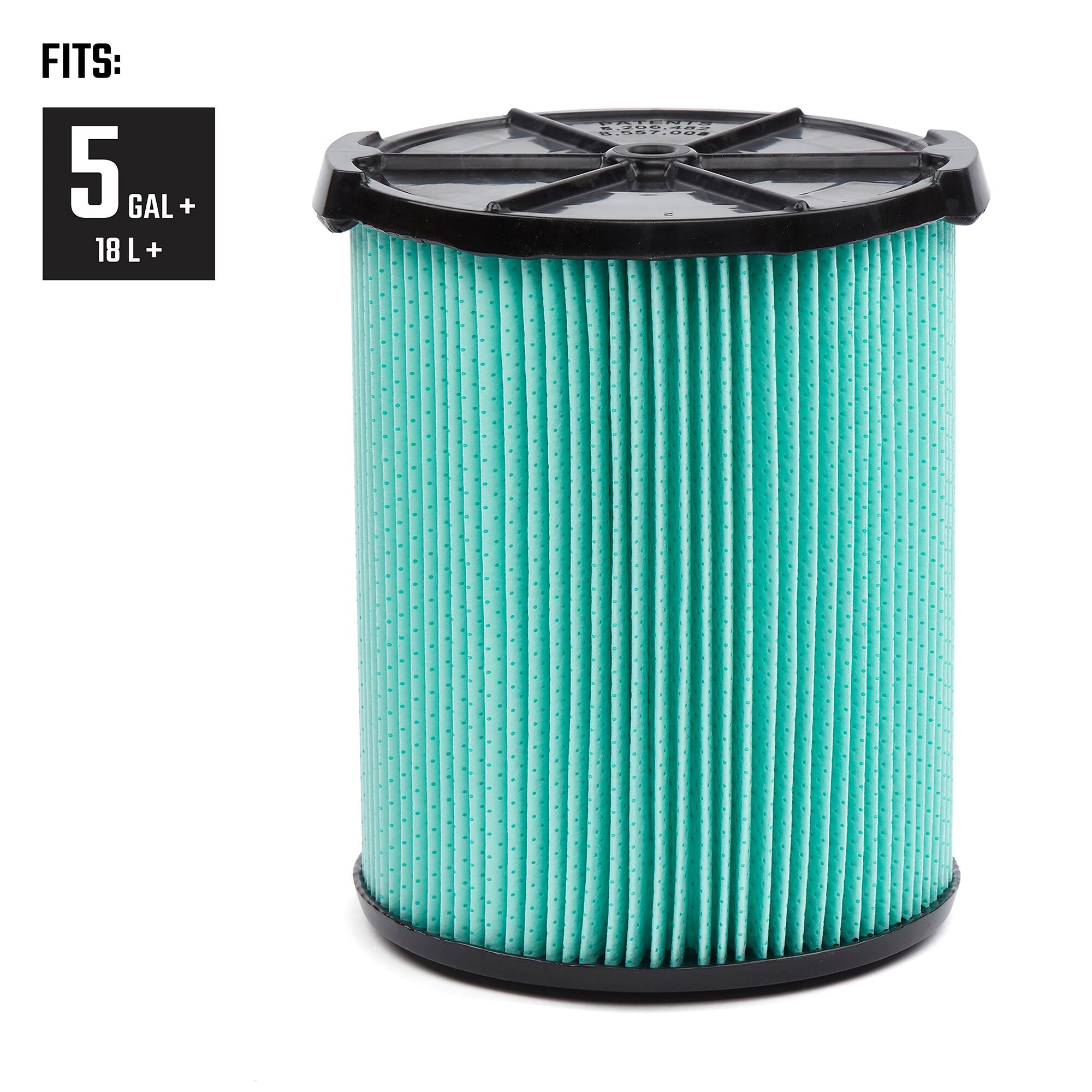 Front of HEPA Media Filter illustrating compatibility with 5-20 Gallon CRAFTSMAN Shop Vacuums 
