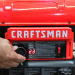 Craftsman forced air kerosene and diesel heater digital led thermostat being adjusted by control knob