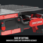 Graphic of CRAFTSMAN Tile Saw highlighting product features