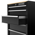 CRAFTSMAN 26.5-in wide 5-drawer base cabinet angled view with drawer open