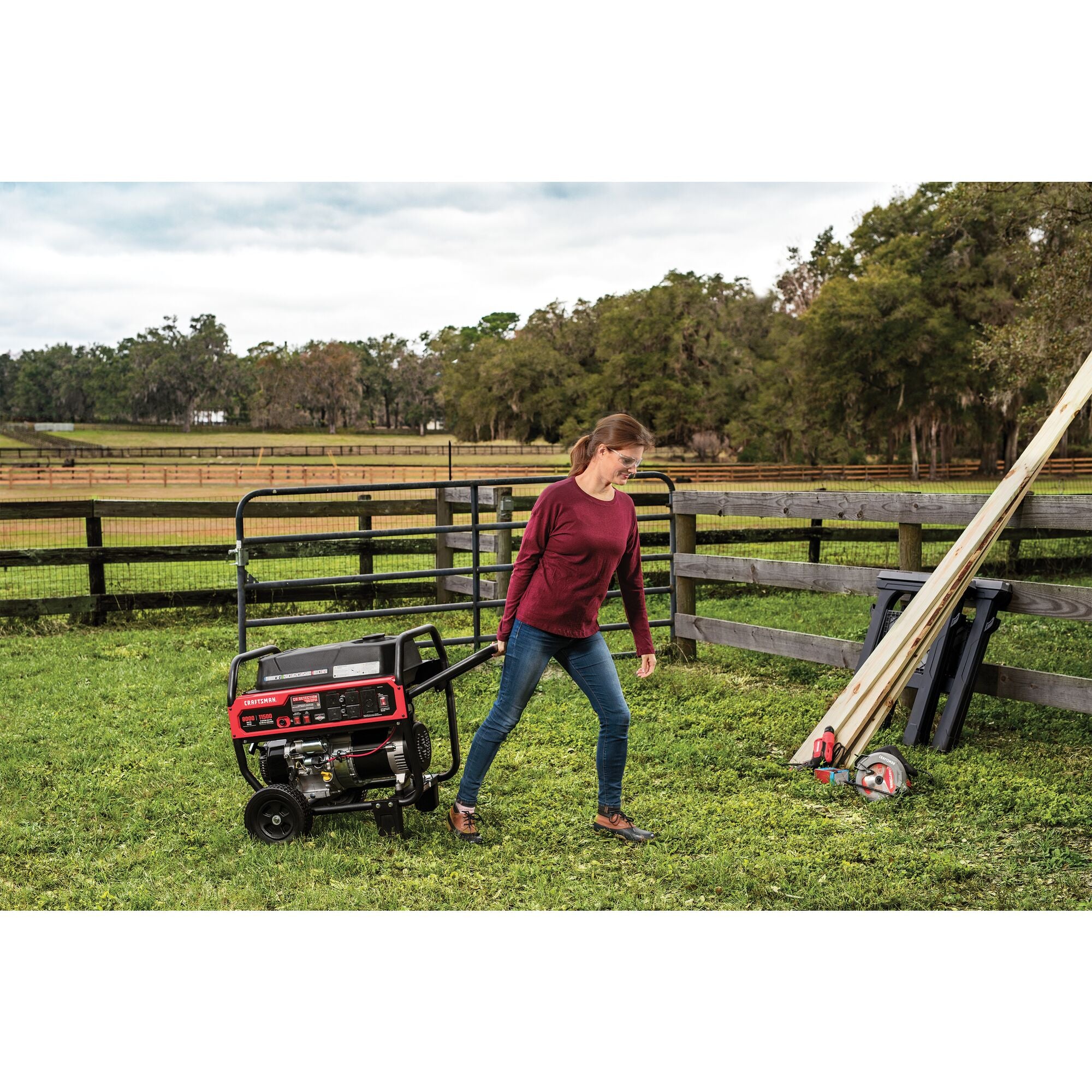 View of CRAFTSMAN Generator  being used by consumer