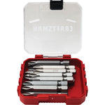 15 Piece 2 inch PHILLIPS SQUARE or ROBERTSON TORX SCREWDRIVING SET in plastic case packaging with case lid open.