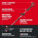 Graphic of CRAFTSMAN String Trimmers highlighting product features