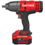 Right profile  view of cordless half inch impact wrench kit 1 battery.