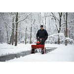 28 inch 357CC two stage self propelled gas snow blower with E F I and E G O V engine being used.