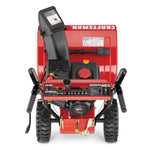 Back profile of 24 inch 208 CC electric start two stage snow blower.