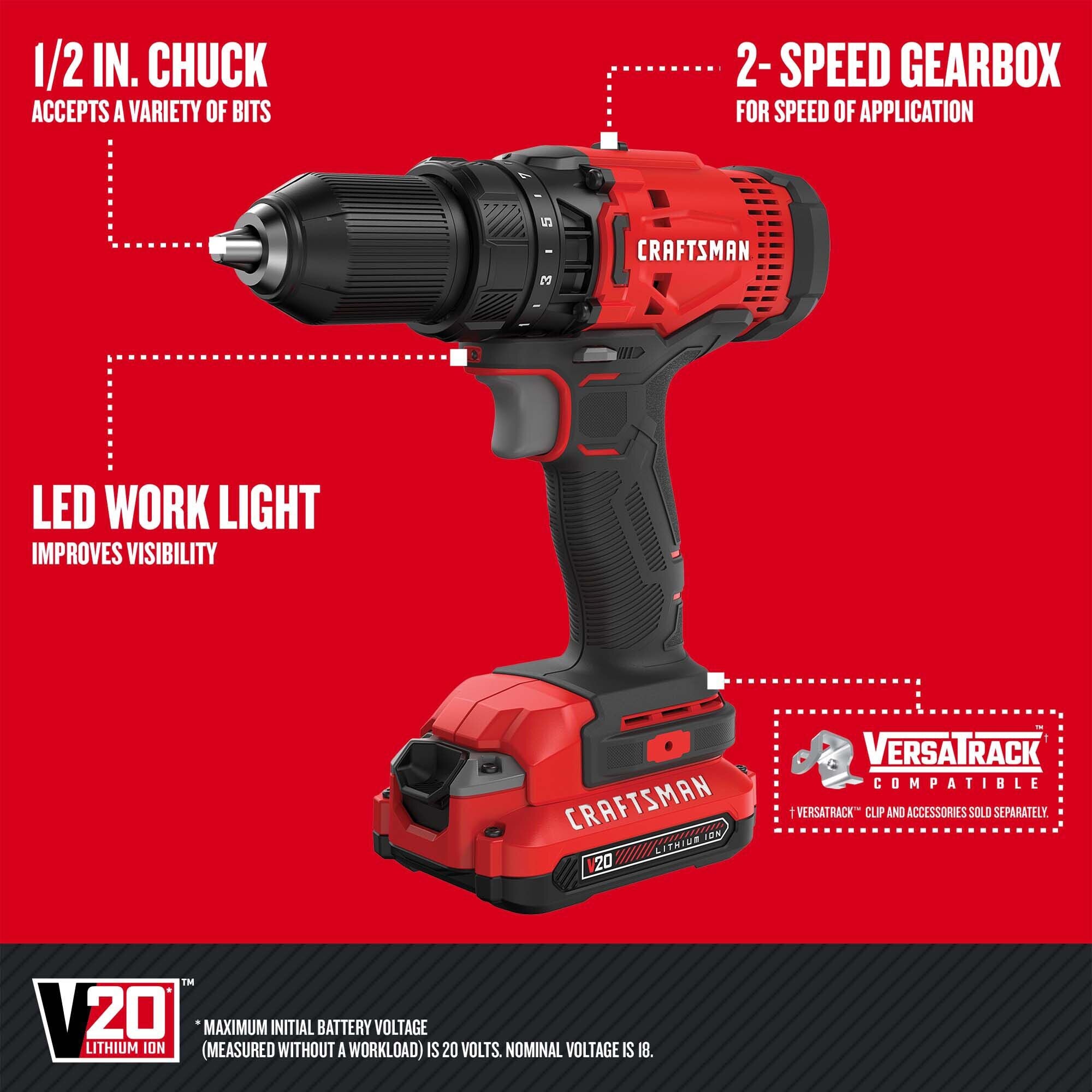 Graphic of CRAFTSMAN Combo Kits: Power Tools highlighting product features