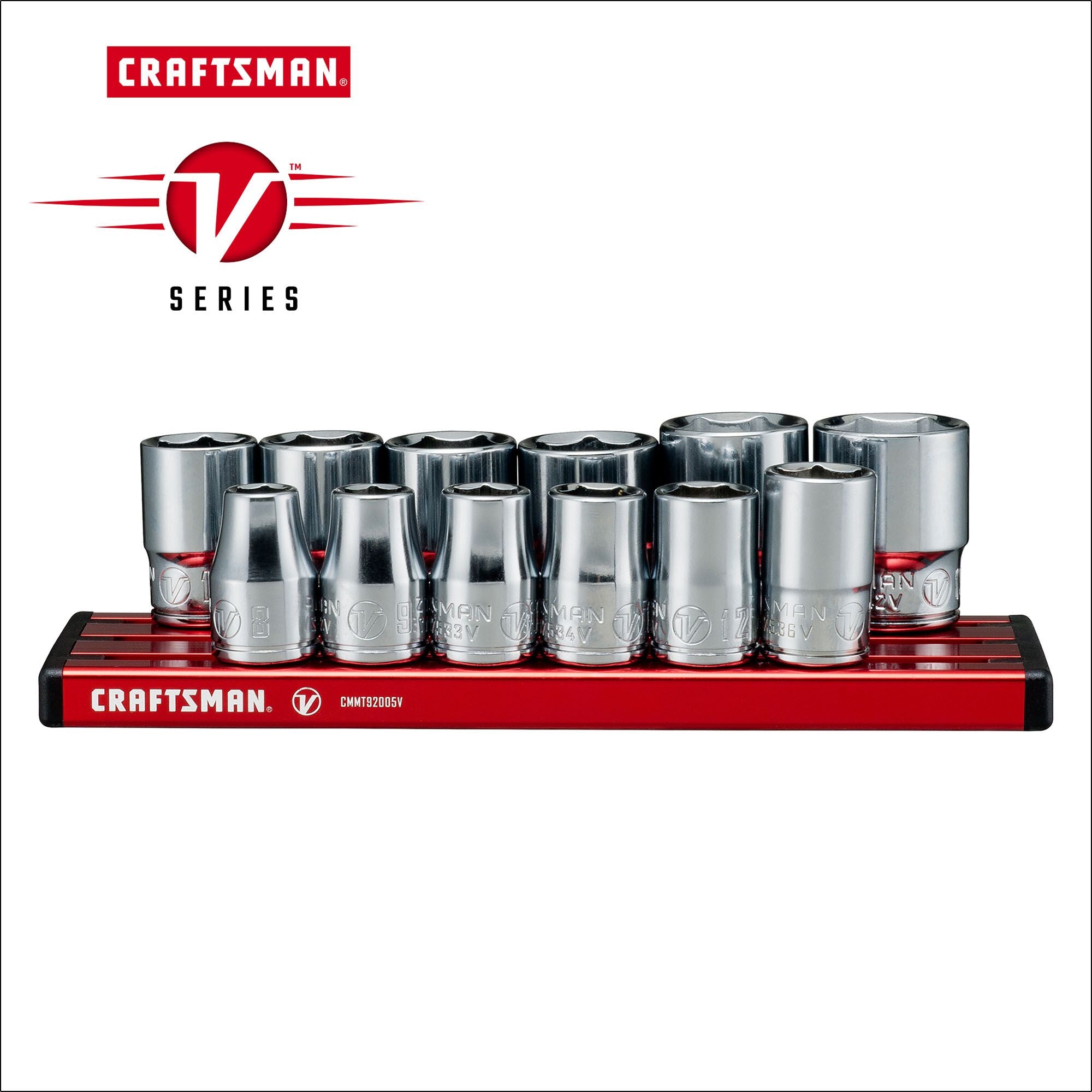 V-Series™ 3/8 in Drive Metric 6-Point Socket Set (12 pc) | CRAFTSMAN