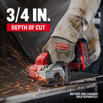 3/4 inch depth of cut