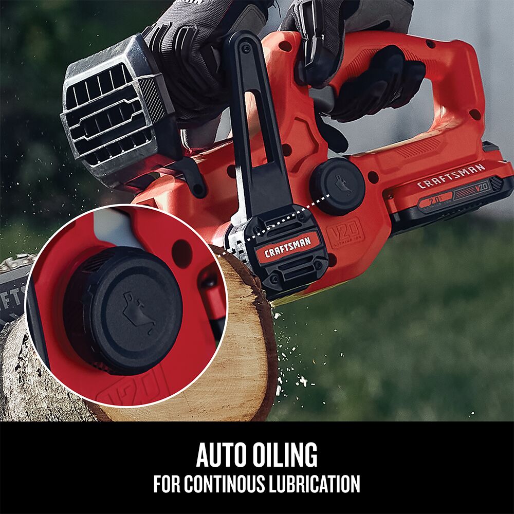 Graphic of CRAFTSMAN Chain Saws highlighting product features