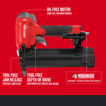 Graphic of CRAFTSMAN Nailer: Finishing highlighting product features