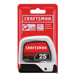 25 foot Chrome Lock tape measure in plastic packaging.