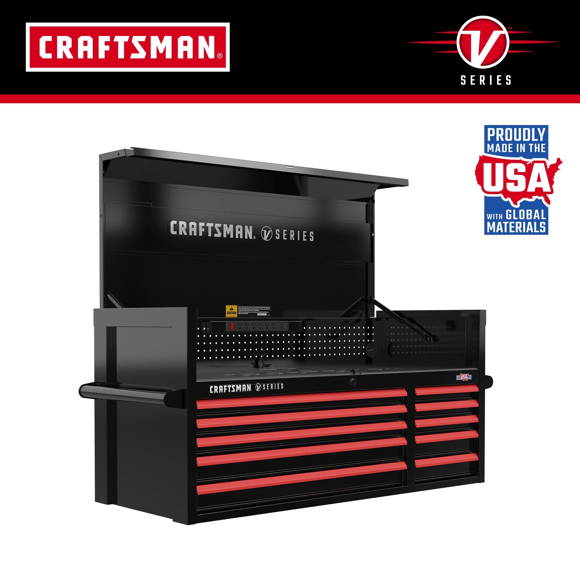 CRAFTSMAN V-Series 52-inch chest with V-Series and Made in the USA logos