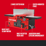 Graphic of CRAFTSMAN Bench & Stationary: Thickness Planers highlighting product features