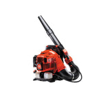 Back profile of 51 C C 2 cycle gas backpack leaf blower.