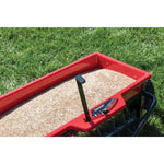 Easy lifting feature of 100 pounds aerator drop spreader combo.