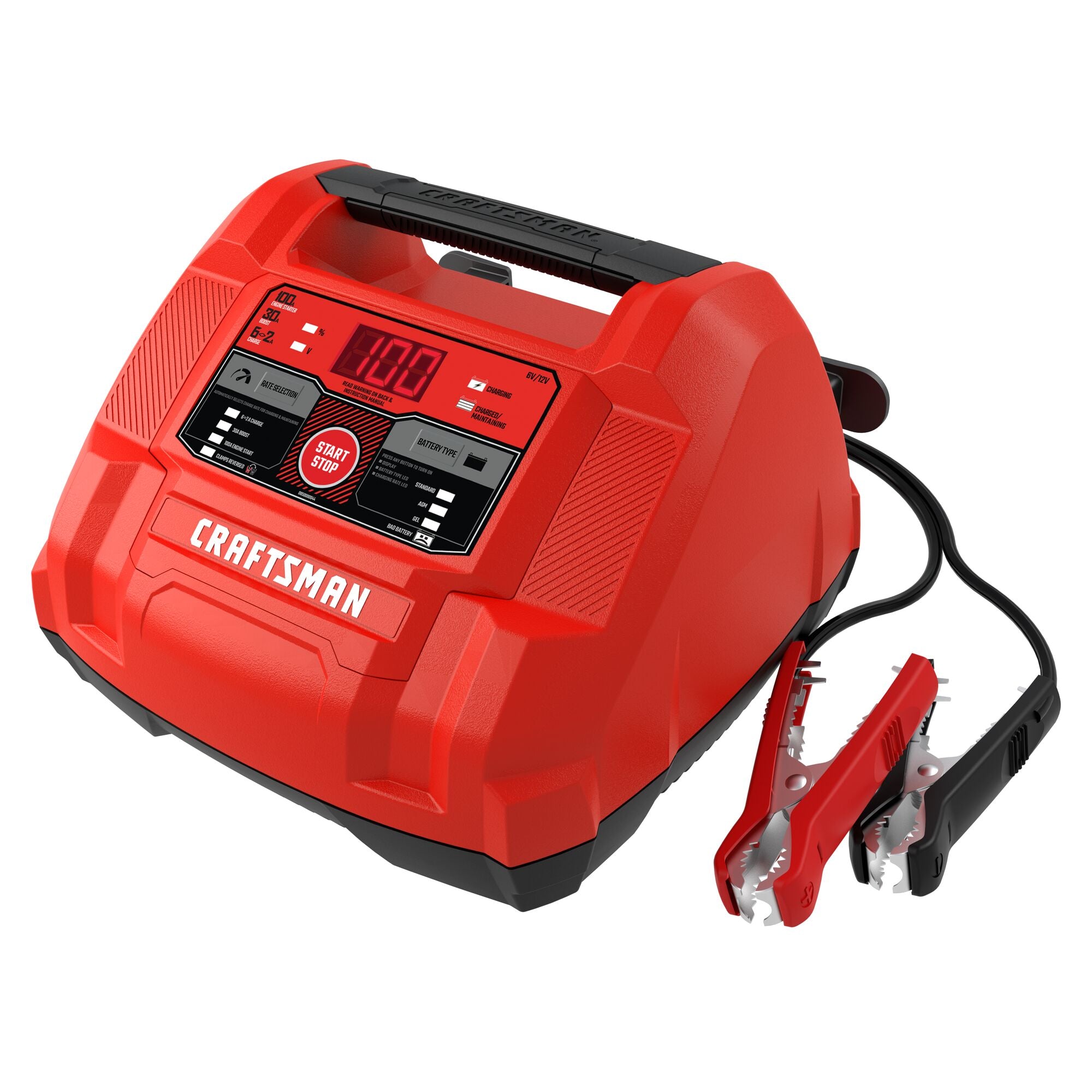 100A 6V/12V Fully Automatic Battery Charger and Jump Starter side view