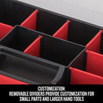 Graphic of CRAFTSMAN Storage: Part Organizers highlighting product features