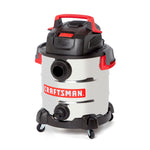 Front facing left angle view of CRAFTSMAN 10 Gallon 6.0 Peak Horsepower wet dry shop vacuum