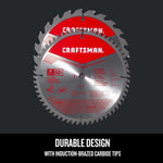 Graphic of CRAFTSMAN Blades: Table Saw highlighting product features