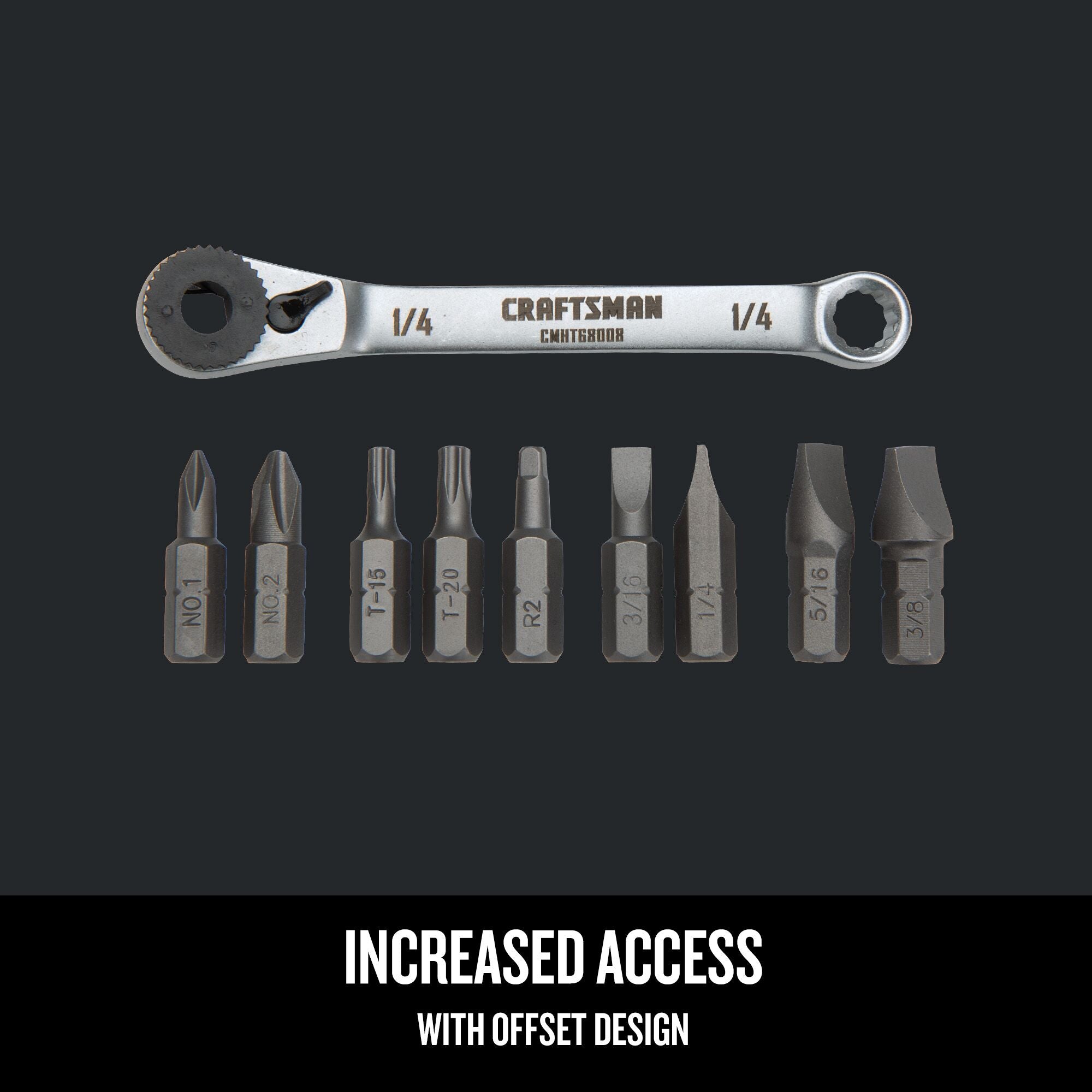 Graphic of CRAFTSMAN Screwdrivers: Set highlighting product features