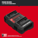 Graphic of CRAFTSMAN Batteries & Chargers highlighting product features