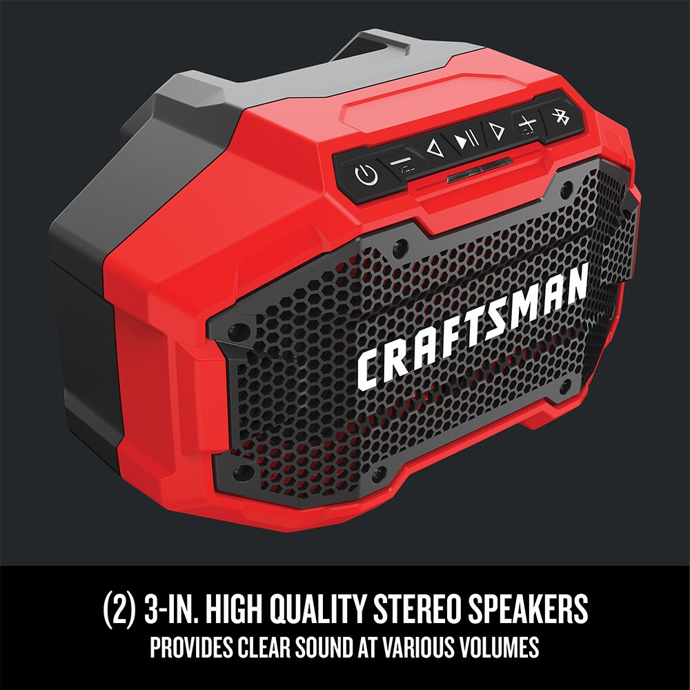 Graphic of CRAFTSMAN Radios & Audio highlighting product features