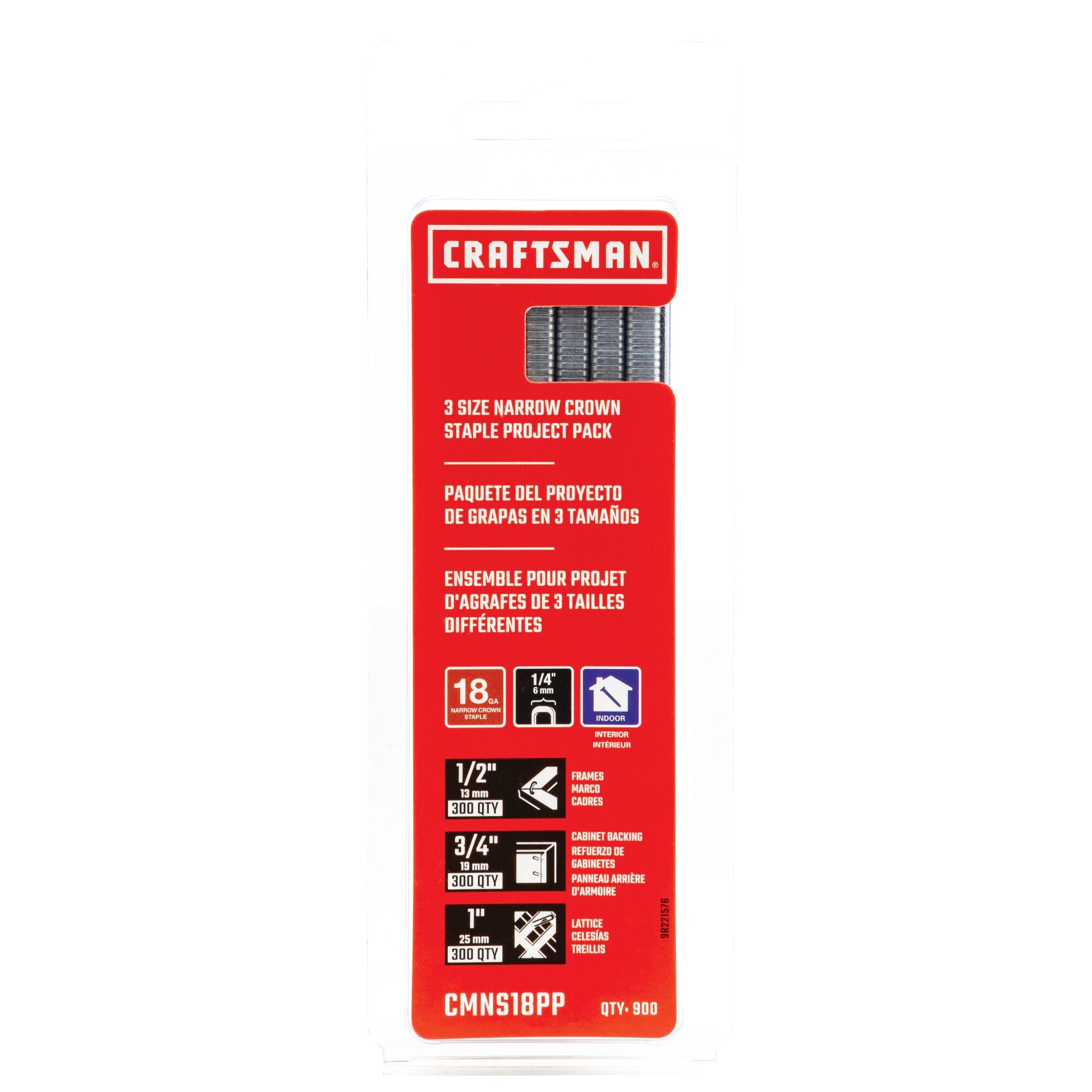 View of CRAFTSMAN Fasteners: Staples packaging