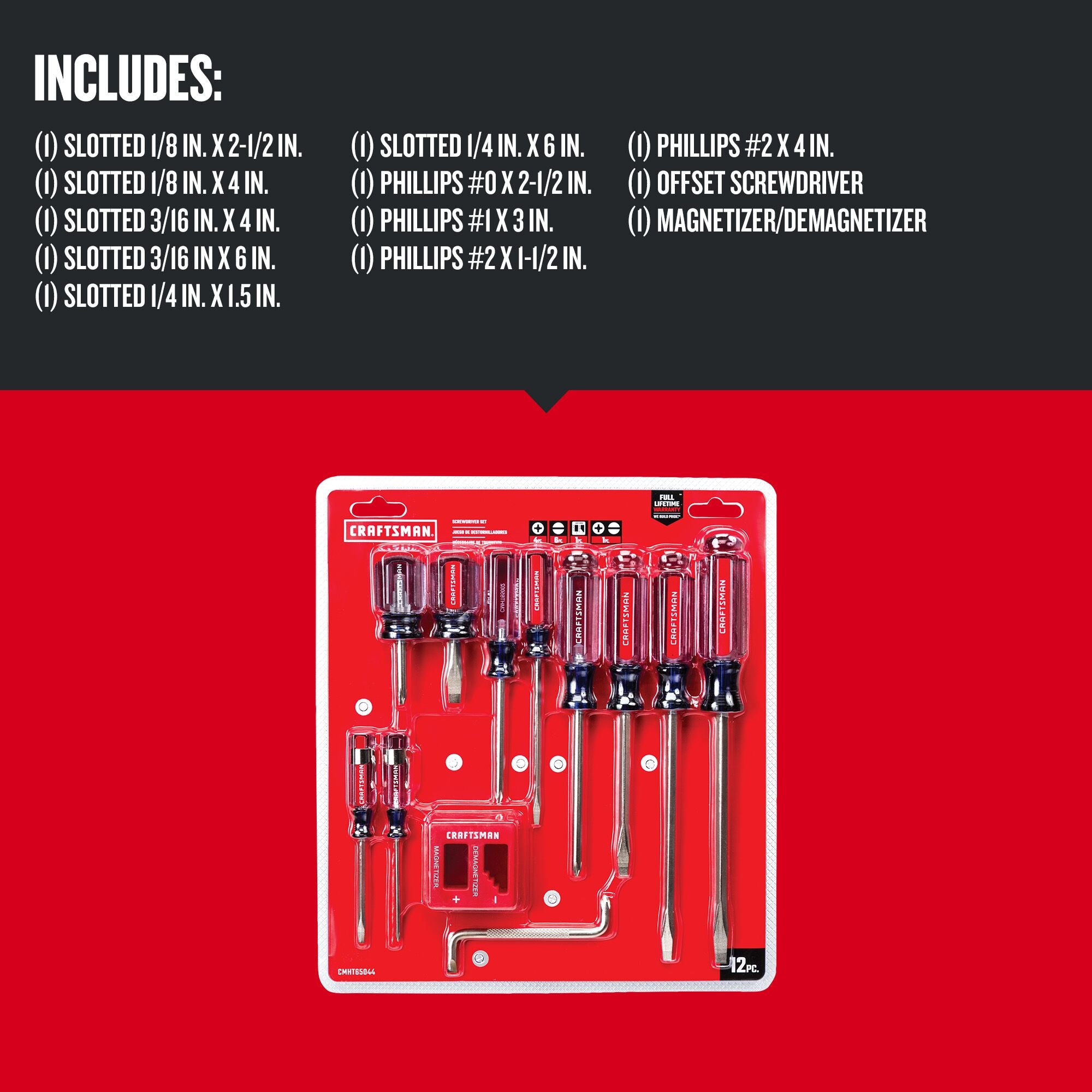 Graphic of CRAFTSMAN Screwdrivers: Acetate highlighting product features