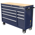 CRAFTSMAN S2000 Workstation in Midnight Blue with Wood Worktop angled view 