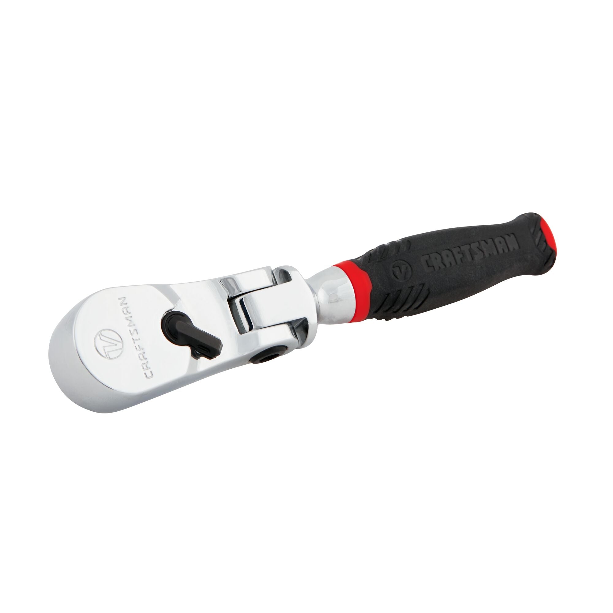 Right profile of V series quarter inch drive comfort grip flex head ratchet.