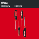 Graphic of CRAFTSMAN Screwdrivers: Bi-Material highlighting product features