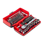 1 quarter inch drive metric 6 point tool set assembled in its case.