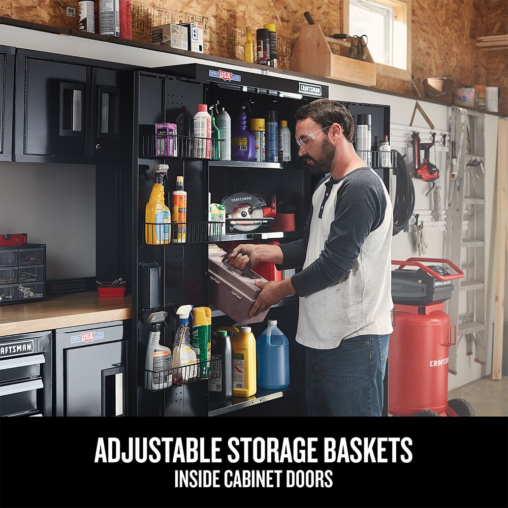 Graphic of CRAFTSMAN Storage: Cabinets & Chests highlighting product features