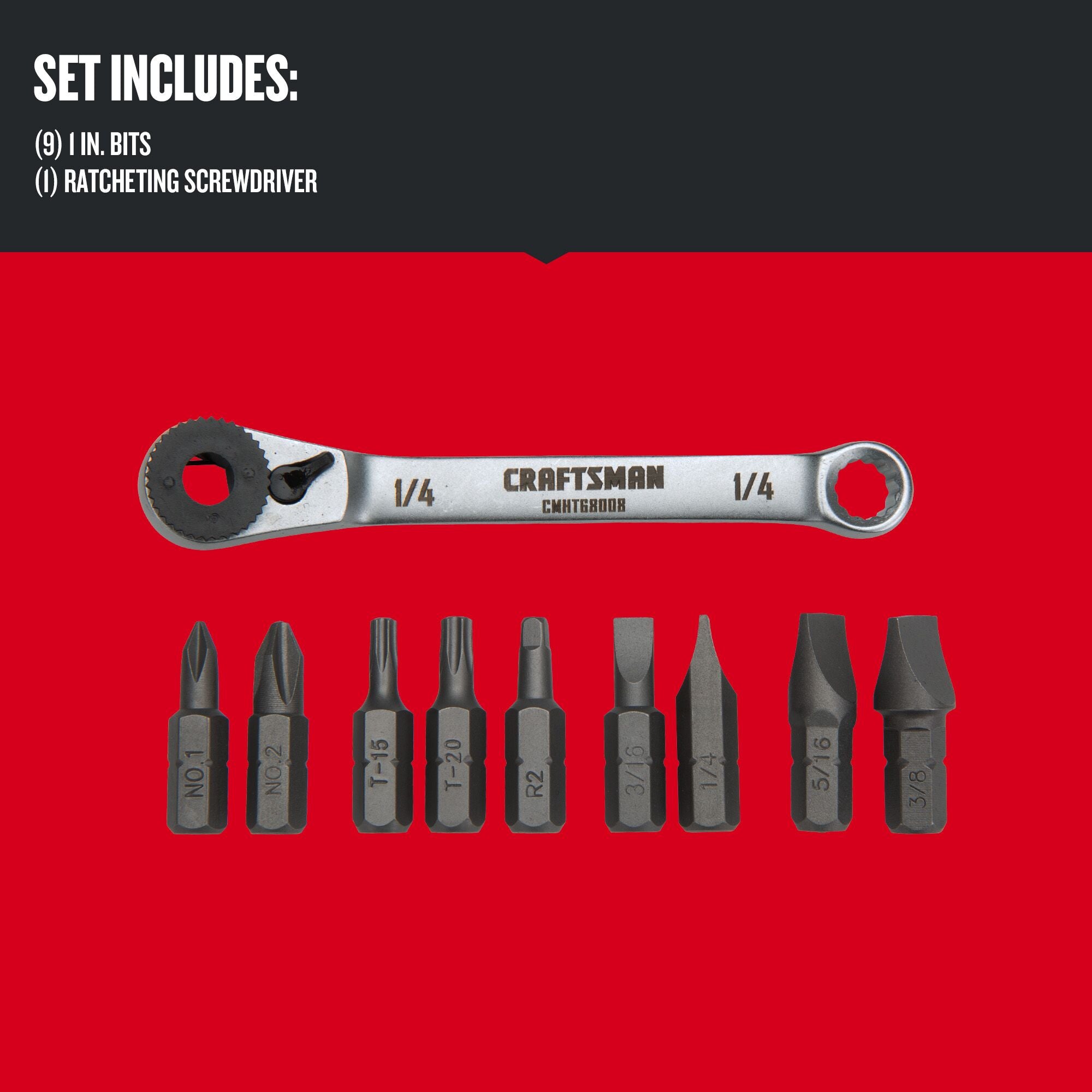 Graphic of CRAFTSMAN Screwdrivers: Set highlighting product features