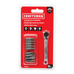 10 piece Ratcheting Offset Multi Bits ScrewDriver Set in carded blister packaging.