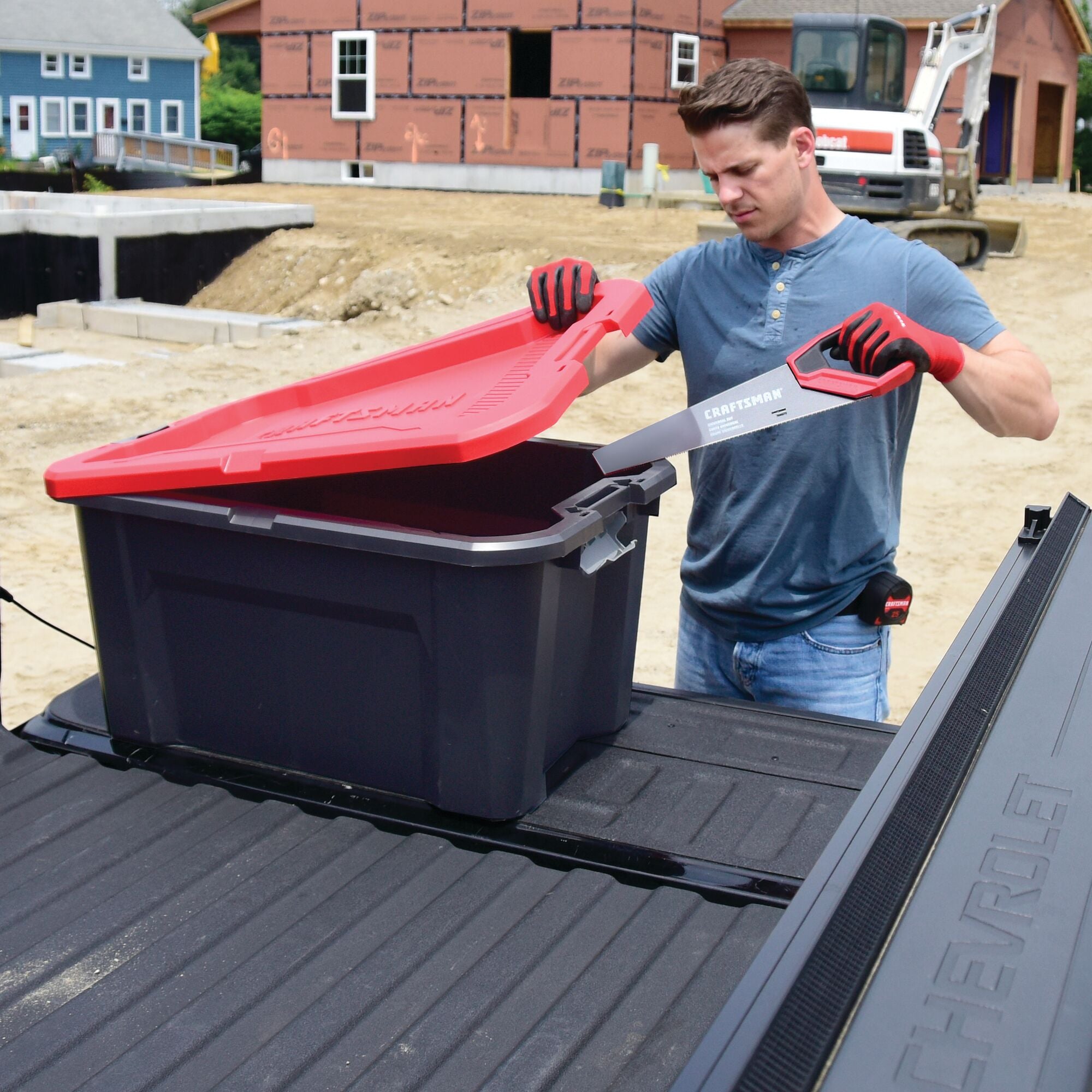 CRAFTSMAN Large 20-Gallons (80-Quart) Black Heavy Duty Tote with