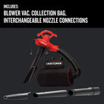 Graphic of CRAFTSMAN Leaf Blowers highlighting product features