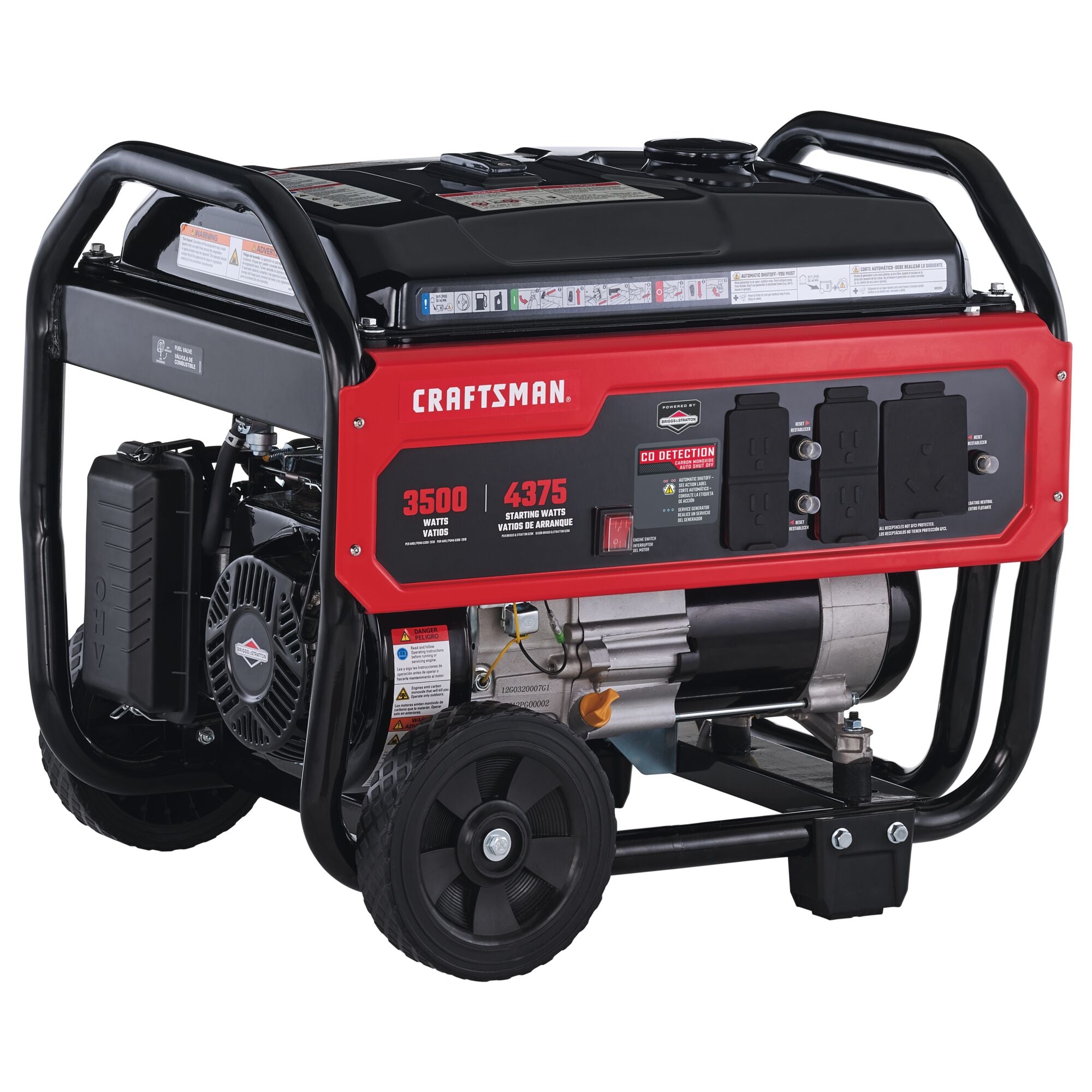 Profile of 3500 watt portable generator.