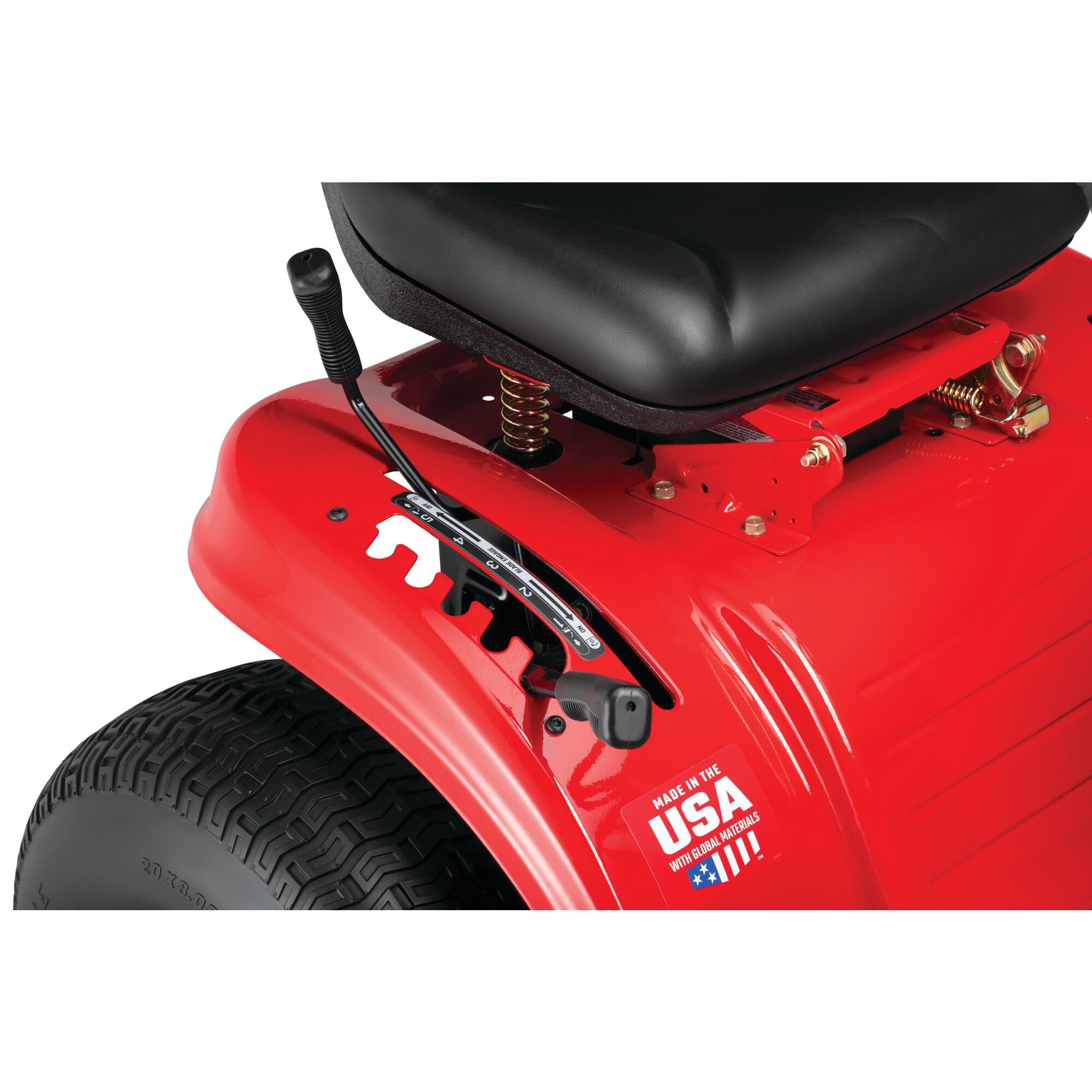Gear feature of a 42 inch 17.5 h p gear drive riding mower.