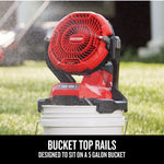 Misting Fan bucket top rails carousel graphic