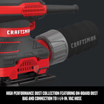 Graphic of CRAFTSMAN Sander highlighting product features